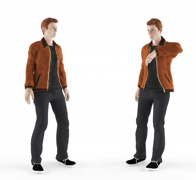 young man in a jacket Modelo 3D .c4d .max .obj .3ds .fbx .stl .blend