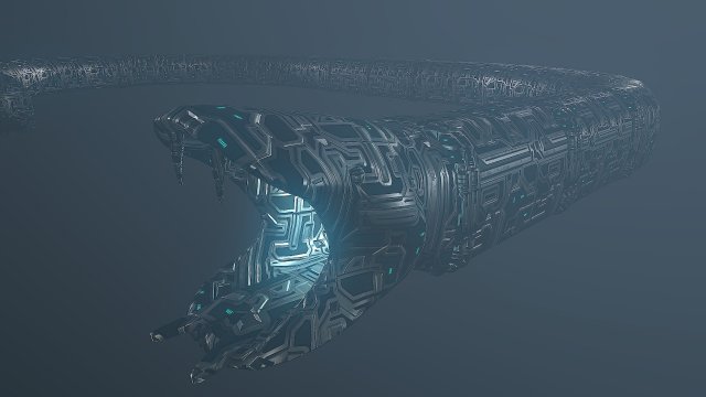 SnakeSci-fi 3D Model .c4d .max .obj .3ds .fbx .stl .blend 