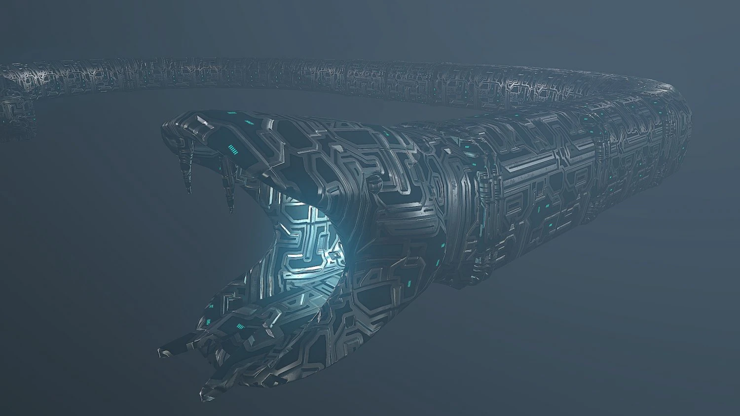 SnakeSci-fi 3D Model .c4d .max .obj .3ds .fbx .stl .blend 