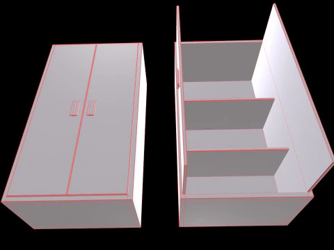 Old Cabinet v5 3D Model