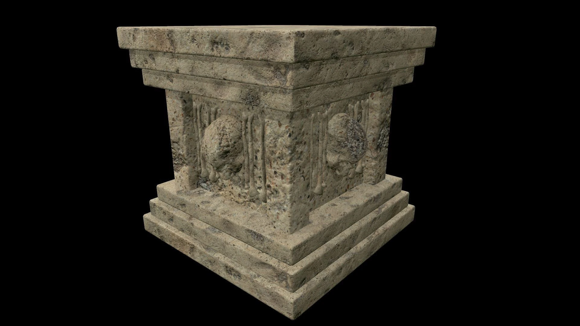 Pedestal Stone Medieval 3D Model .c4d .max .obj .3ds .fbx .stl .blend 