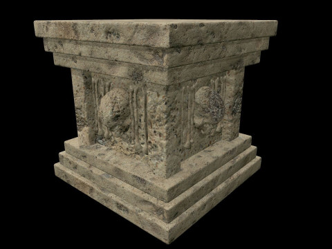 Pedestal Stone Medieval Modèle 3D
