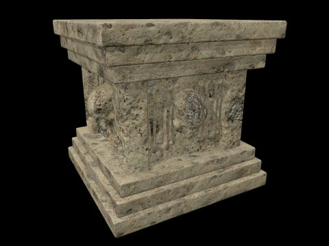 Pedestal Stone Medieval 3D Model