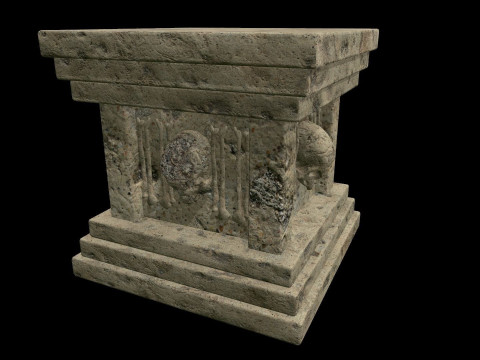Pedestal Stone Medieval 3D 모델