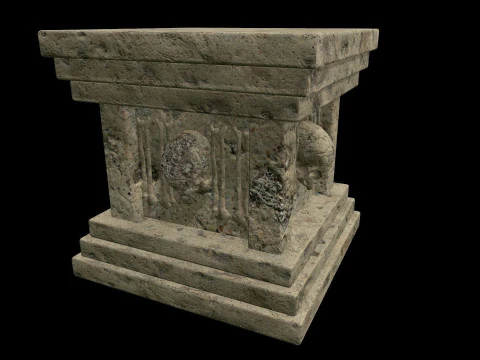 Pedestal Stone Medieval 3D Model