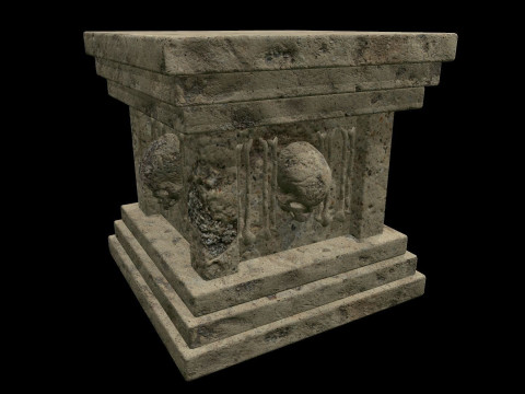 Pedestal Stone Medieval 3D 모델
