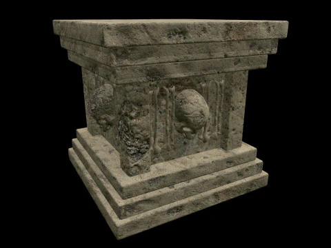 Pedestal Stone Medieval 3D Model