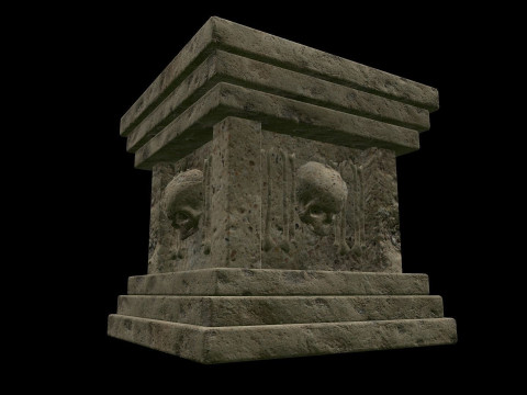 Pedestal Stone Medieval 3D 모델
