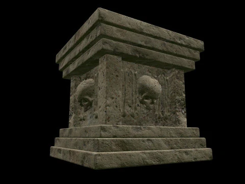 Pedestal Stone Medieval 3D Model