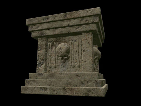 Pedestal Stone Medieval 3D Model