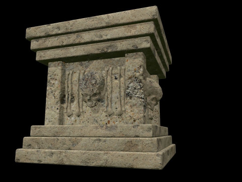 Pedestal Stone Medieval 3D 모델