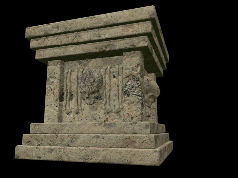 Pedestal Stone Medieval 3D Model