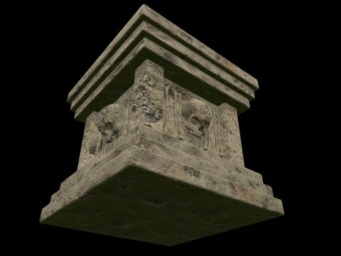 Pedestal Stone Medieval 3D 모델