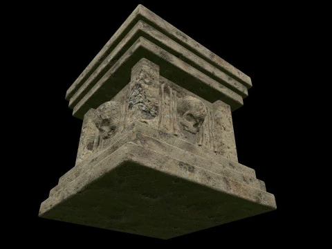 Pedestal Stone Medieval 3D Model
