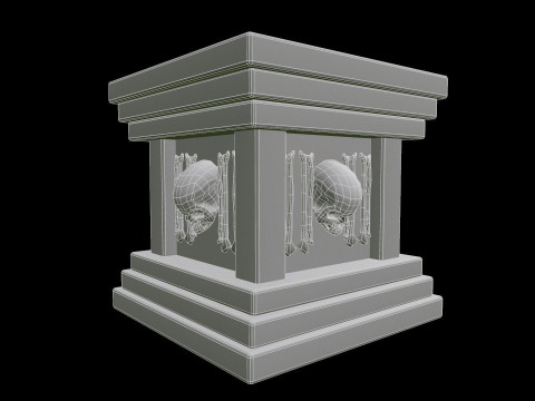 Pedestal Stone Medieval 3D 모델