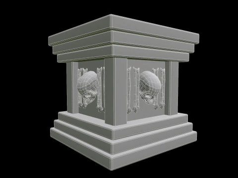 Pedestal Stone Medieval 3D Model