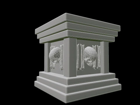 Pedestal Stone Medieval 3D Model