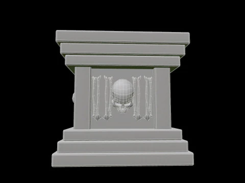 Pedestal Stone Medieval 3D Model