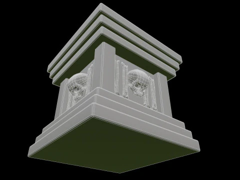 Pedestal Stone Medieval 3D Model