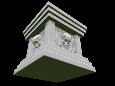 Pedestal Stone Medieval 3D Model