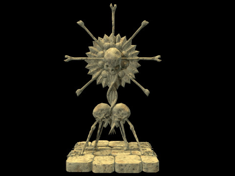 Statue Medieval Skeleton 3D Model