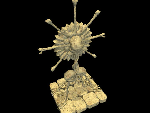 Statue Medieval Skeleton 3D Model
