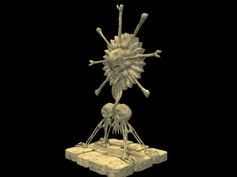 Statue Medieval Skeleton 3Dモデル