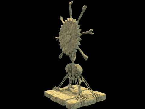 Statue Medieval Skeleton 3D Model
