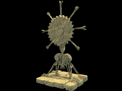 Statue Medieval Skeleton 3D Model