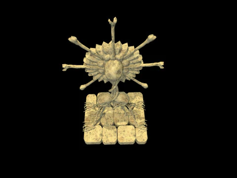 Statue Medieval Skeleton 3D Model