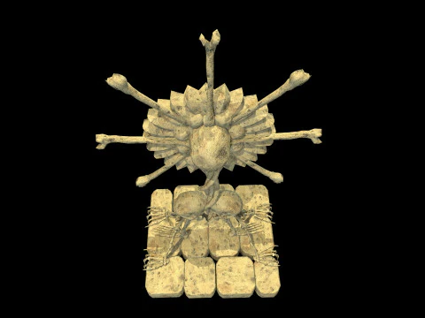 Statue Medieval Skeleton 3D Model
