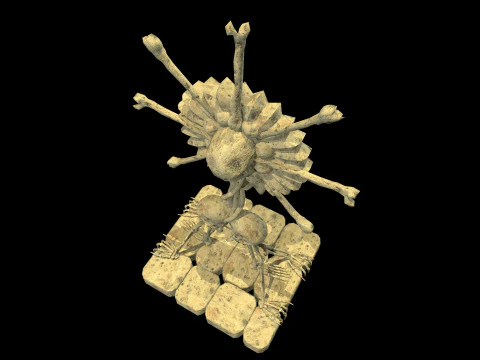 Statue Medieval Skeleton 3D Model