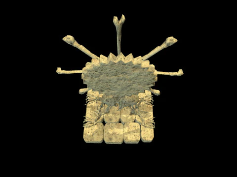 Statue Medieval Skeleton 3D Model