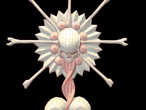 Statue Medieval Skeleton 3D Model