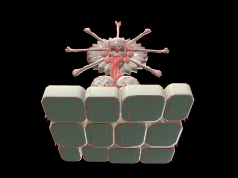 Statue Medieval Skeleton 3D Model