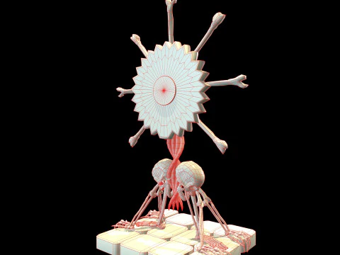 Statue Medieval Skeleton 3D Model