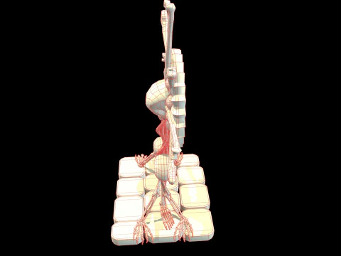 Statue Medieval Skeleton 3D Model