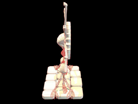 Statue Medieval Skeleton 3D Model