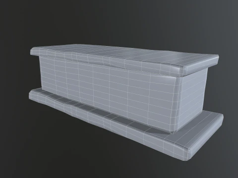 Bench Stone Medieval 3D Model