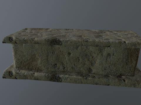 Bench Stone Medieval 3D Model