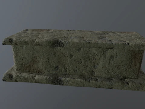 Bench Stone Medieval 3D Model
