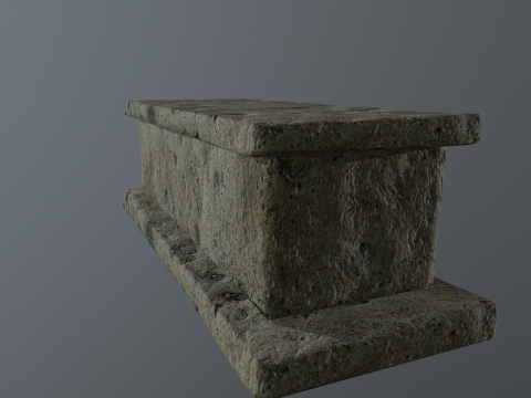 Bench Stone Medieval 3D Model