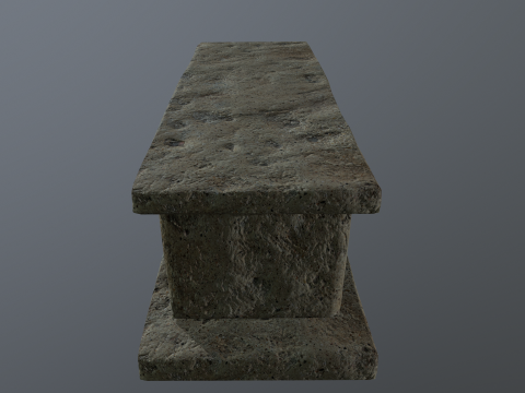 Bench Stone Medieval 3D Model