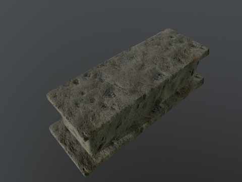 Bench Stone Medieval 3D Model