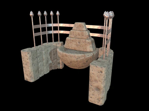 Fontana medievale Modello 3D