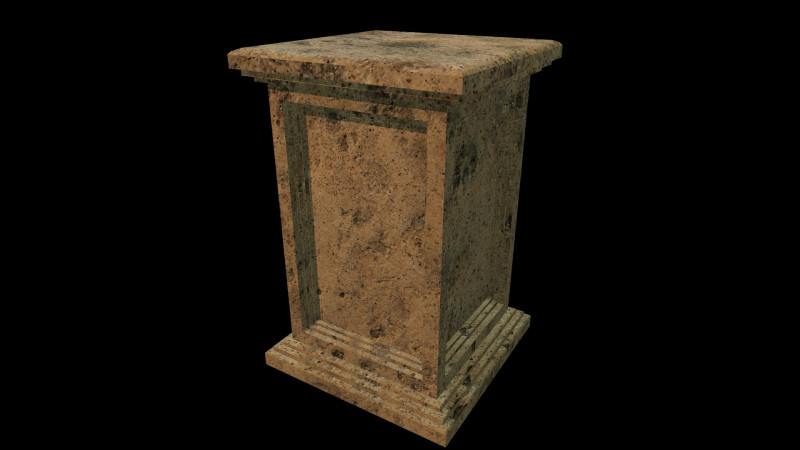 Square Pedestal Stone 3Dモデル .c4d .max .obj .3ds .fbx .stl .blend