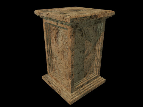 Square Pedestal Stone 3Dモデル