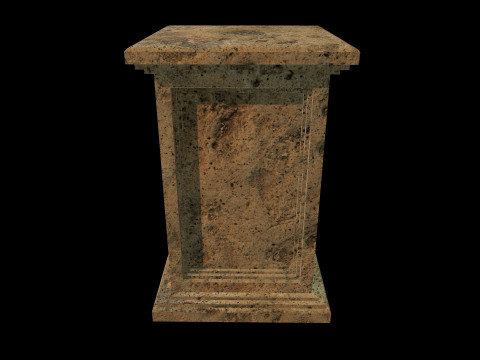 Square Pedestal Stone 3Dモデル