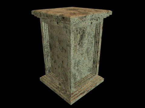 Square Pedestal Stone 3Dモデル