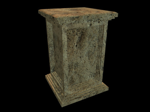 Square Pedestal Stone 3Dモデル